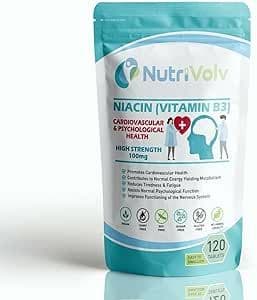 NutriVolv Niacin (Vitamin B3) 100mg - 120mg