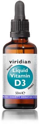 Viridian Liquid Vitamin D3 2000iu Drops - 50ml