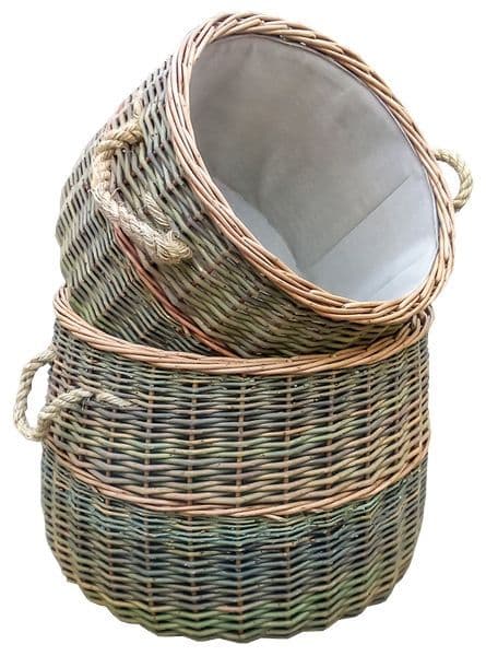 Country Buff Willow Log Basket - Wicker Basket | Thefiresideshop.co.uk