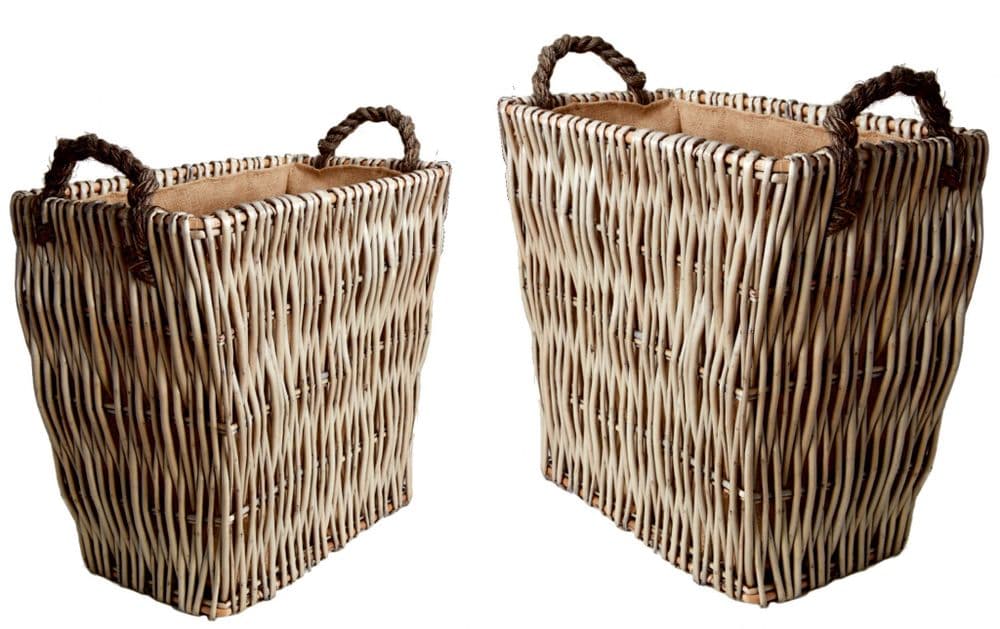 Mellowed Vertical Basket - Wicker Basket | Thefiresideshop.co.uk