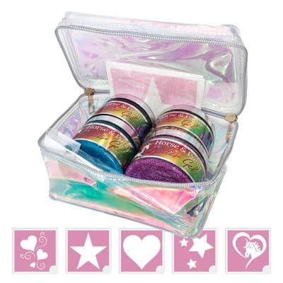 Equifashion Horse & Pony Glitter Gel & Quarter Mark Stencils Kit