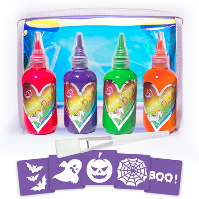 Equifashion Horse & Pony Paint Kit With Quarter Mark Stencils - Halloween Set