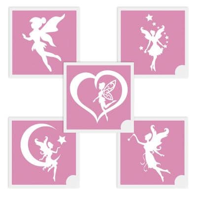 Equifashion Mini Glitter Tattoo Stencils - Pack of 5 Mixed Fairy Set