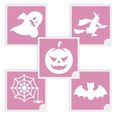 Equifashion Mini Glitter Tattoo Stencils - Pack of 5 Mixed Halloween Set