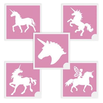 Equifashion Mini Glitter Tattoo Stencils - Pack of 5 Mixed Unicorn Set