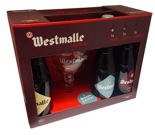 Westmalle Gift Pack 3 bottle 1 glass
