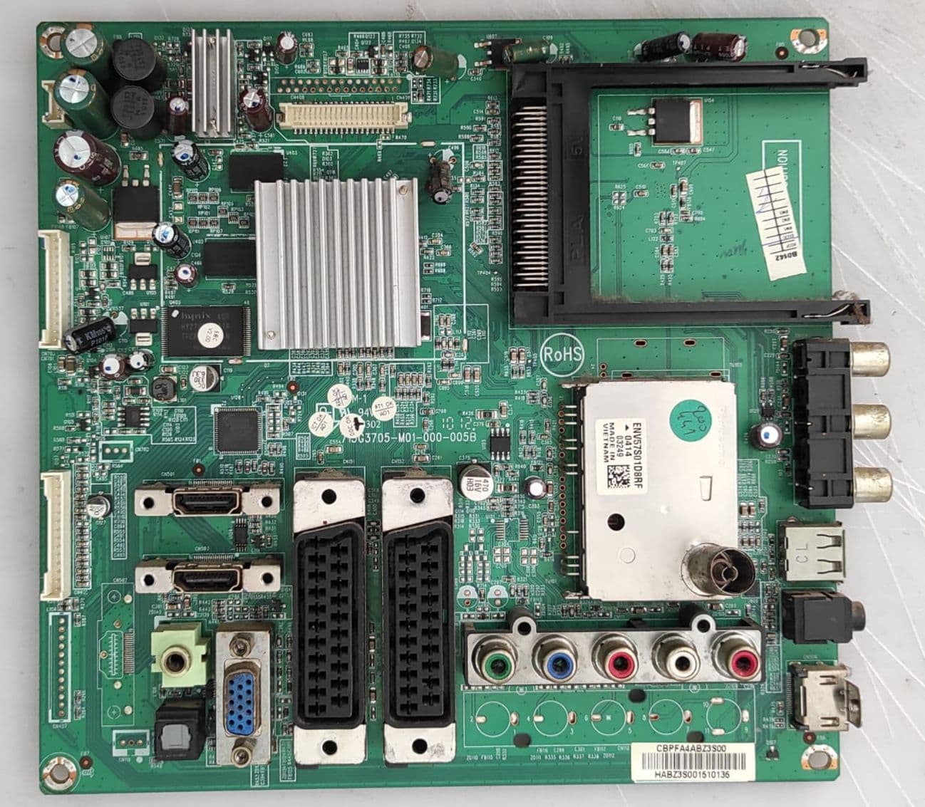 PIECES DETACHEES: Carte mère Tv Toshiba 32LV733G 715G3705 M01 000 005X CBPFA4ABZ6S01 D'occasion en très bon état PIECES DETACHEES: Carte mère Tv Toshiba 32LV733G 715G3705 M01 000 005X CBPFA4ABZ6S01 D'occasion en très bon état