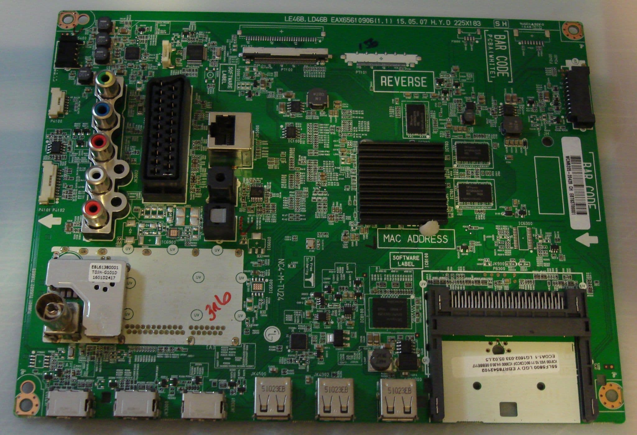 Carte Mère TV LG 55LF5800 / 50LF5800 – EAX65610906 – Occasion