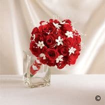 Dazzling Red Rose & Stephanotis Scented Bridal Bouquet