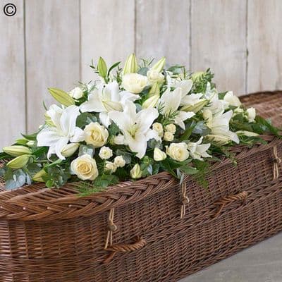 Lily & Rose Casket Spray - White F13521WS