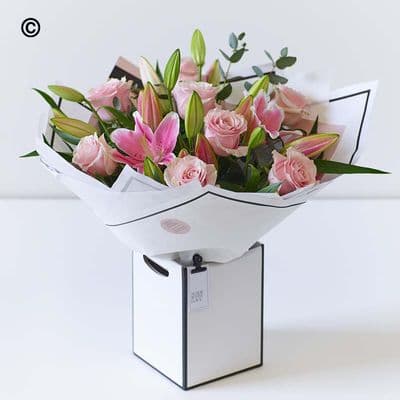 Pink Rose and Lily Bouquet (Large)