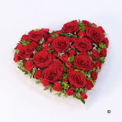 Red Rose & Carnation Heart