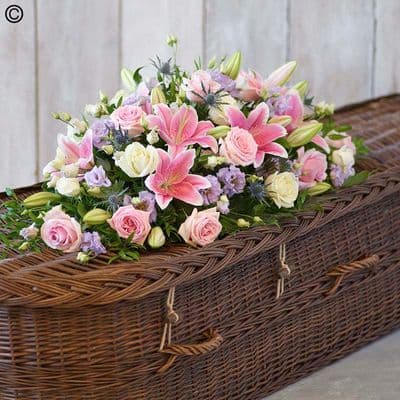 Rose & Eryngium Casket Spray F13601MS
