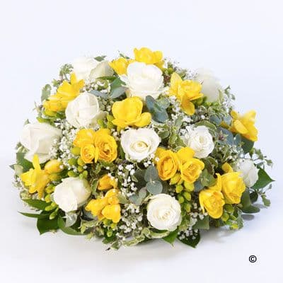Rose & Freesia Posy - Yellow & White