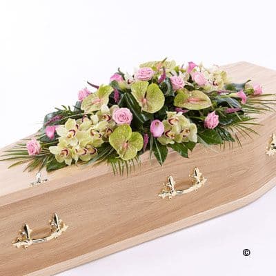 Rose, Orchid and Calla Lily Casket Spray