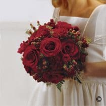 Scarlet Rose & Berry Bridal Bouquet