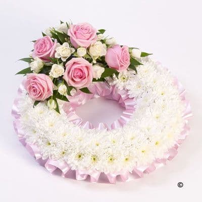 Traditional Wreath - White & Pink