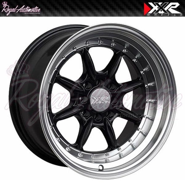 XXR 002.5 Deep Dish Light Alloy Wheels 15x8 ET20 4x100 4x114 Black Polished JDM
