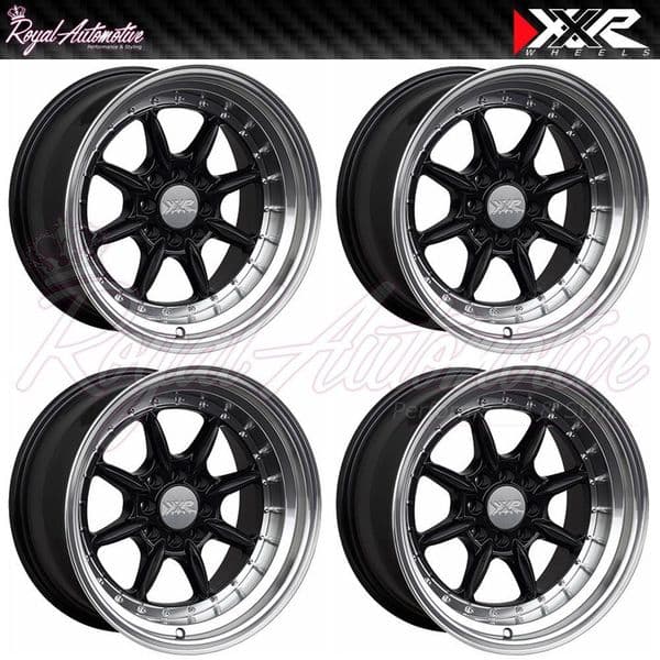 XXR 002.5 Deep Dish Light Alloy Wheels 15x8 ET20 4x100 4x114 Black Polished JDM