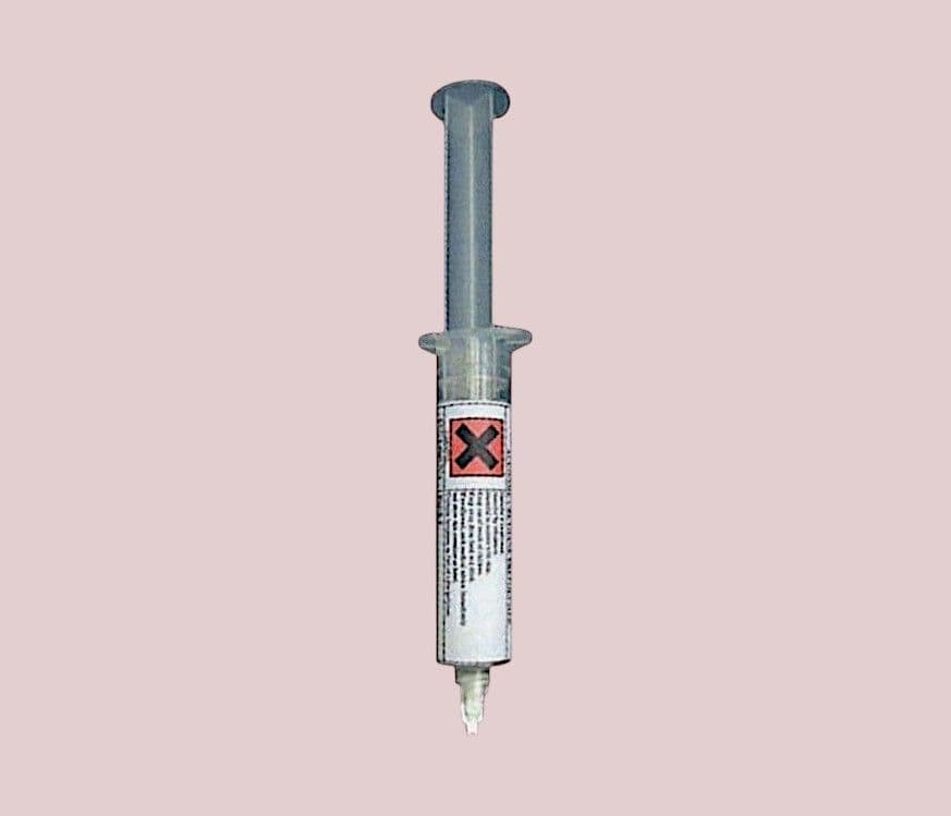 Dc3140 Rtv Manual Unmarked Syringe filled with Dow Corning 3140 Clear RTV