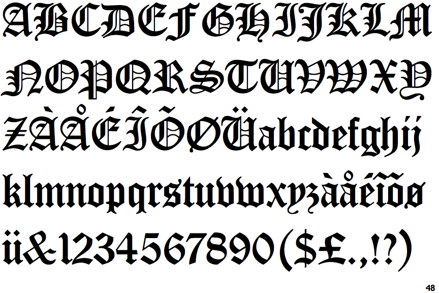 Old English Letters & Numbers