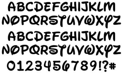 Waltograph Letters and Numbers