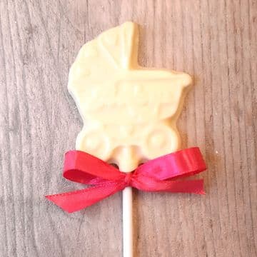 Baby Shower Pram Lollipop White Chocolate