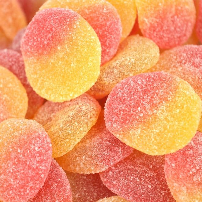 Peach Sweets | Fizzy and Sour Flavoured Sweets | Flossy Treats