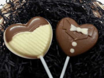 Heart shaped Bride or Groom Lollipop