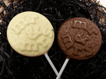 Mr & Mrs Chocolate Lollipop Wedding Favour