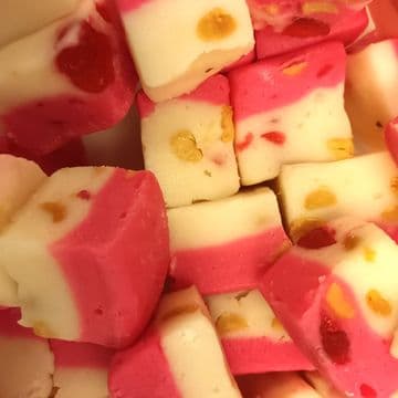 Pink and White Nougat Chunks