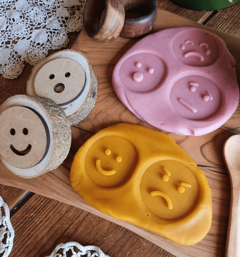 Emotions Log Slices Play Dough Stamps