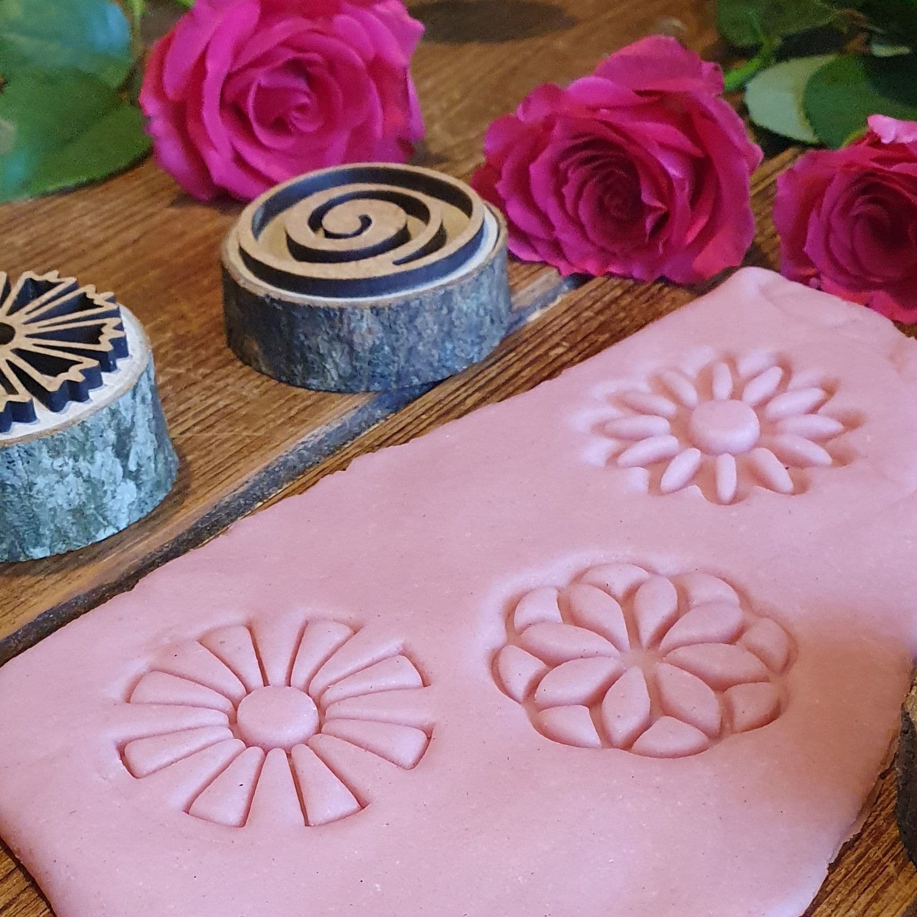 Geometric Flower Play Dough Stamps