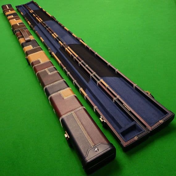 1pc Black & Brown Patchwork Cue Case (Holds 2 cues)