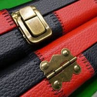 1pc Black & Red Patchwork Cue Case (Holds 2 cues)