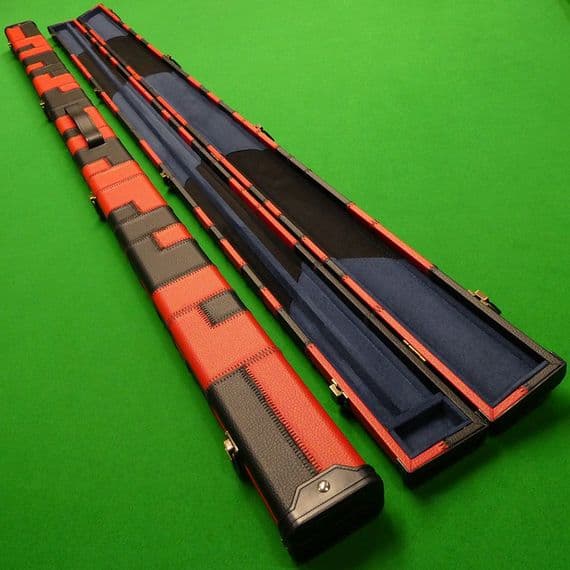 1pc Black & Red Patchwork Cue Case (Holds 2 cues)