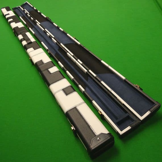 1pc Black & White Patchwork Cue Case (Holds 2 cues)