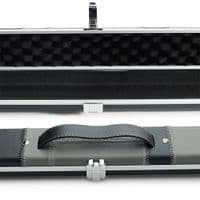 1pc Peradon Halo double cue case - Black & Grey patchwork (holds 2 x 1pc cues)