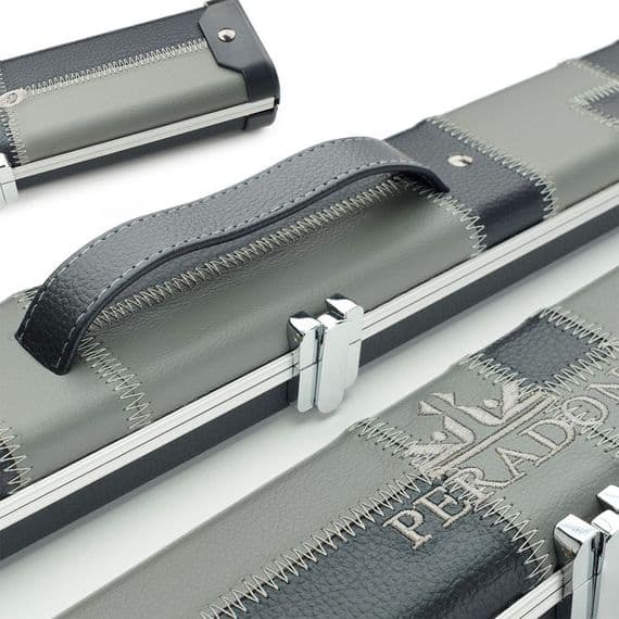 1pc Peradon Halo double cue case - Black & Grey patchwork (holds 2 x 1pc cues)