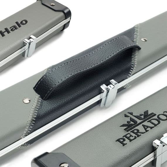 1pc Peradon Halo double cue case - Black & Grey striped (holds 2 x 1pc cues)