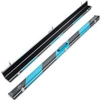 1pc Peradon Halo double cue case - Black & Sky Blue striped (holds 2 x 1pc cues)