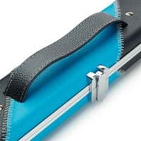 1pc Peradon Halo double cue case - Black & Sky Blue striped (holds 2 x 1pc cues)