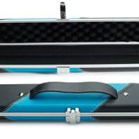 1pc Peradon Halo double cue case - Black & Sky Blue striped (holds 2 x 1pc cues)