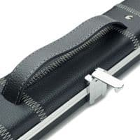 1pc Peradon Halo double cue case - Black with Silver stitching (holds 2 x 1pc cues)