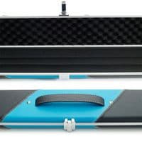 1pc Peradon Halo Plus cue case - Black & Sky Blue striped (holds 3 x 1pc cues)