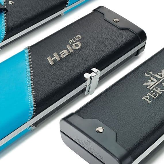 1pc Peradon Halo Plus cue case - Black & Sky Blue striped (holds 3 x 1pc cues)