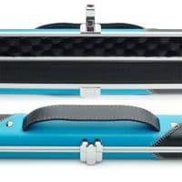 1pc Peradon Halo Slim cue case - Black & Sky Blue striped (holds 1 x 1pc cue)