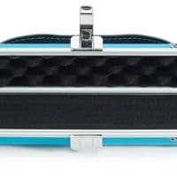 1pc Peradon Halo Slim cue case - Black & Sky Blue striped (holds 1 x 1pc cue)