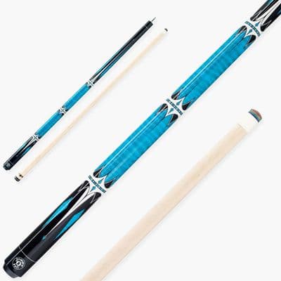 2pc Harpoon Blue American Pool Cue with Birch Shaft 13mm