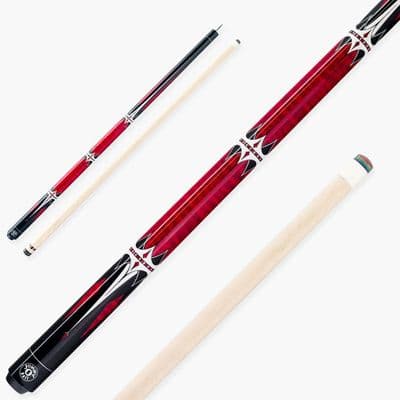 2pc Harpoon Red American Pool Cue with Birch Shaft 13mm